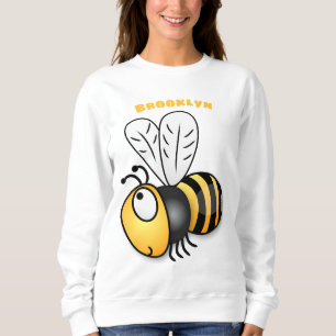 Cute happy bee cartoon illustration sweatshirt