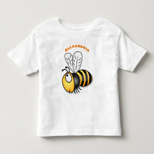 Cute happy bee cartoon illustration toddler t-shirt