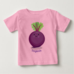 Cute happy beet root kitchen cartoon illustration baby T-Shirt