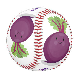 Cute happy beet root kitchen cartoon illustration baseball