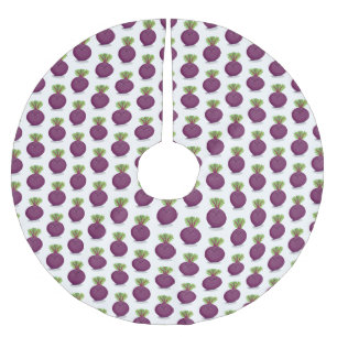 Cute happy beet root kitchen cartoon illustration brushed polyester tree skirt