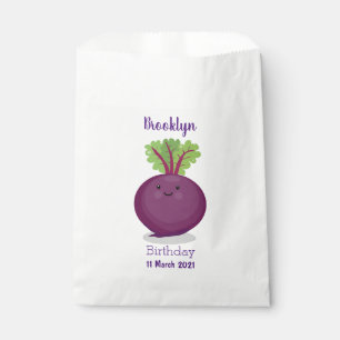 Cute happy beet root kitchen cartoon illustration favour bag