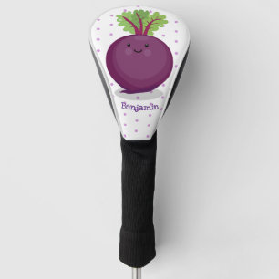 Cute happy beet root kitchen cartoon illustration golf head cover