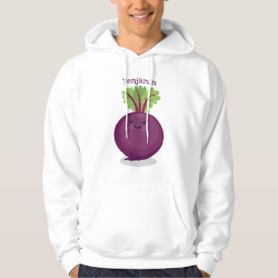 Cute happy beet root kitchen cartoon illustration hoodie