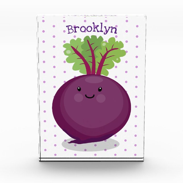 Cute happy beet root kitchen cartoon illustration photo block (Front)