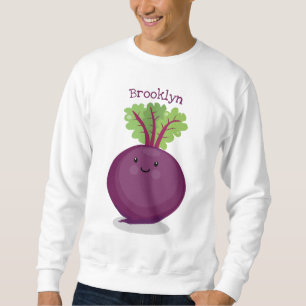 Cute happy beet root kitchen cartoon illustration sweatshirt