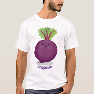 Cute happy beet root kitchen cartoon illustration T-Shirt
