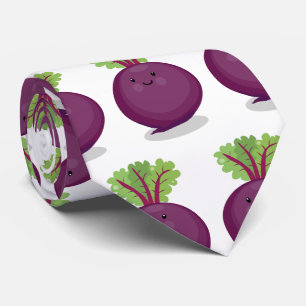 Cute happy beet root kitchen cartoon illustration tie