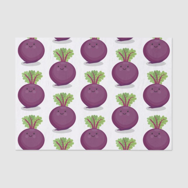 Cute happy beet root kitchen cartoon illustration tissue paper (Front)