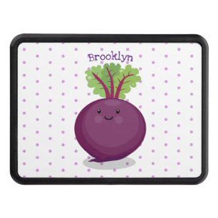 Cute happy beet root kitchen cartoon illustration trailer hitch cover