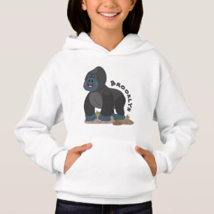 Cute happy big gorilla cartoon illustration 
