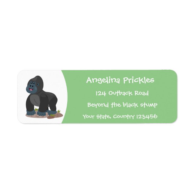 Cute happy big gorilla cartoon illustration (Front)