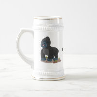 Cute happy big gorilla cartoon illustration