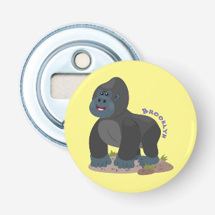 Cute happy big gorilla cartoon illustration bottle opener