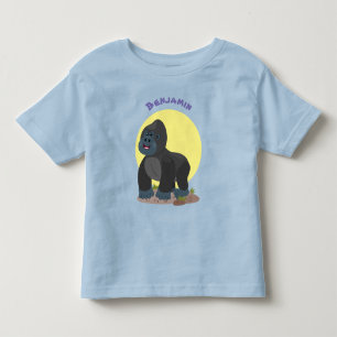 Cute happy big gorilla cartoon illustration toddler t-shirt