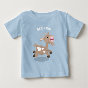 Cute happy billy goat cartoon baby T-Shirt
