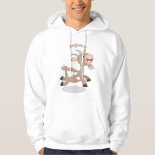 Cute happy billy goat cartoon hoodie