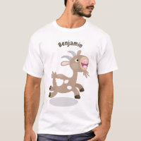 Cute happy billy goat cartoon