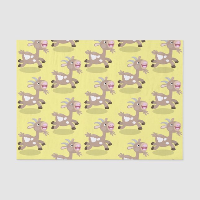 Cute happy billy goat cartoon tissue paper (Front)