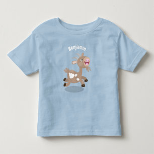 Cute happy billy goat cartoon toddler t-shirt