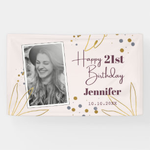 Cute Happy Birthday Any Year Personalized Banner