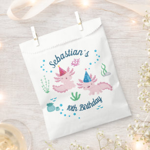 Cute Happy Birthday Axolotl Party Favour Bag