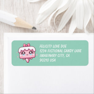 Cute Happy Birthday Cake Return Labels