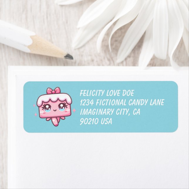 Cute Happy Birthday Cake Return Labels (Insitu)