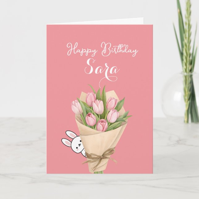 Cute Happy Birthday Card with Sweet Message (Front)
