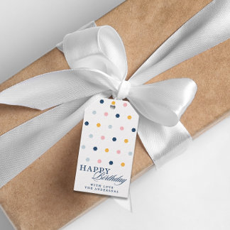 Cute Happy Birthday Colourful Personalized Gift Tags