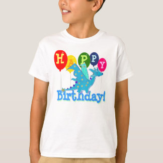 Cute Happy Birthday Dragon Party Balloons Kids Tee