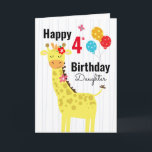 Cute Happy Birthday Giraffe Daughter Card<br><div class="desc">Cute happy birthday giraffe kids birthday card with custom age option! Just click to change the template to make it your own. All text is adjustable. Artwork by Valarie Wade.</div>