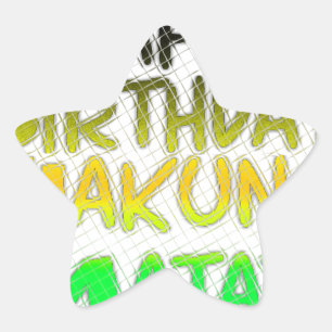 Cute Happy Birthday Hakuna Matata eco Inspirationa Star Sticker