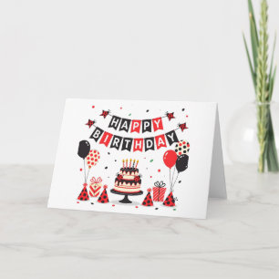 Cute Happy Birthday ladybug theme Card