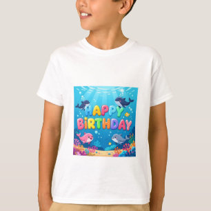 Cute Happy Birthday nautical dolphin T-Shirt