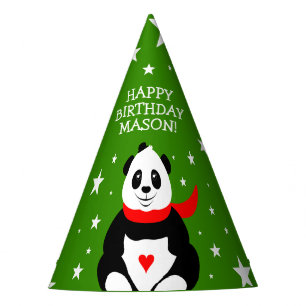 Cute Happy Birthday Panda with Bowler Hat & Scarf