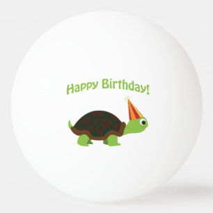 Cute Happy Birthday! Turtle Ping Pong Ball