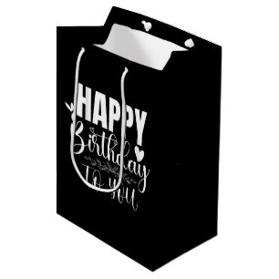 Cute Happy Birthday unisex party  Medium Gift Bag