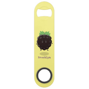 Cute happy blackberry purple cartoon illustration bar key