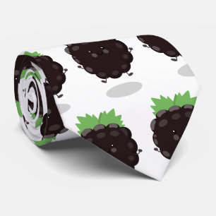 Cute happy blackberry purple cartoon illustration tie
