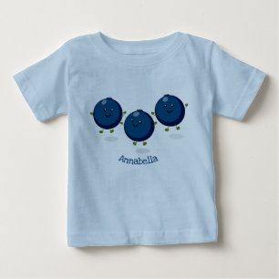 Cute happy blueberries purple cartoon illustration baby T-Shirt