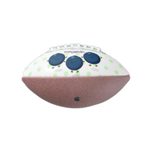 Cute happy blueberries purple cartoon illustration football