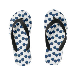 Cute happy blueberries purple cartoon illustration kid's flip flops