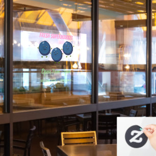 Cute happy blueberries purple cartoon illustration window cling