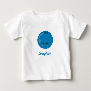 Cute Happy Blueberry Monogram Baby T-Shirt