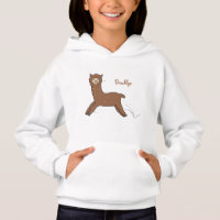 Cute happy brown alpaca cartoon