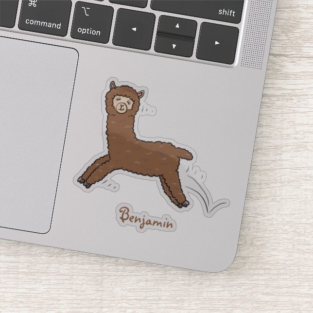 Cute happy brown alpaca cartoon (Detail)