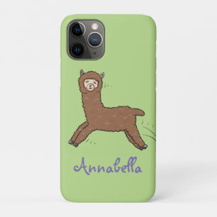 Cute happy brown alpaca cartoon iPhone 11 pro case