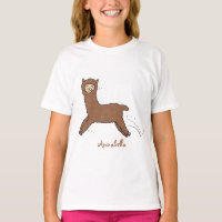 Cute happy brown alpaca cartoon