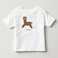 Cute happy brown alpaca cartoon